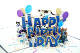 Happy birthday Cats 3D Pop Up Card