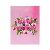 Happy Birthday Pop Up Card, Colorful Flowers and Butterflies, Beautiful, Elegant, Floral 3D Greeting Card