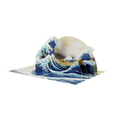 Great Wave Pop-Up Card – 3D Ocean Wave Greeting Card | Japanese Art Inspired Handmade Card, Unique Birthday, Thank You &amp; Keepsake Gift