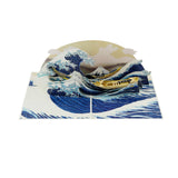 Great Wave Pop-Up Card – 3D Ocean Wave Greeting Card | Japanese Art Inspired Handmade Card, Unique Birthday, Thank You &amp; Keepsake Gift