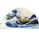 Great Wave Pop-Up Card – 3D Ocean Wave Greeting Card | Japanese Art Inspired Handmade Card, Unique Birthday, Thank You &amp; Keepsake Gift