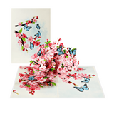 Happy Birthday Pop Up Card, Colorful Flowers and Butterflies, Beautiful, Elegant, Floral 3D Greeting Card