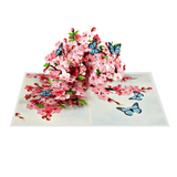 Cherry Blossom and Butterflies Pop Up 3D Pop Up Card