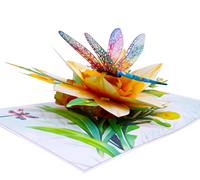 Dragonfly on flower Card