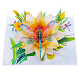 Dragonfly on flower Card