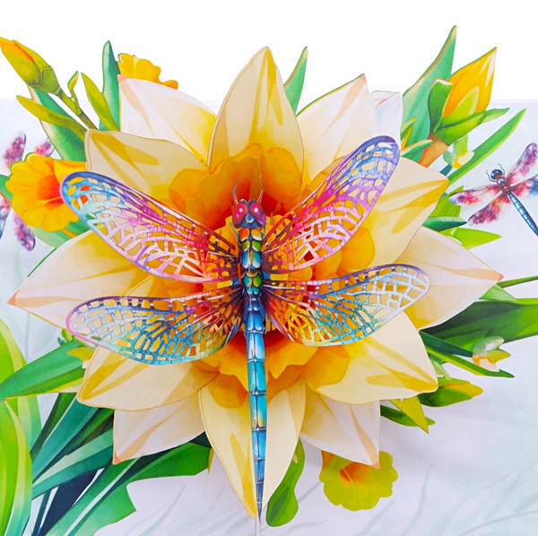 Dragonfly on flower Card