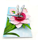 Dragonfly on Peony  3D Pop Up Card