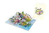 Dragonflies Floral Pop-Up Card – 3D Flower Greeting Card for Birthday, Anniversary, Thank You, and Special Occasions