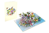 Dragonflies Floral Pop-Up Card – 3D Flower Greeting Card for Birthday, Anniversary, Thank You, and Special Occasions