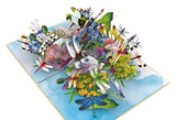 Dragonflies Floral Pop-Up Card – 3D Flower Greeting Card for Birthday, Anniversary, Thank You, and Special Occasions
