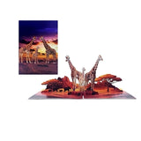 Giraffe Family 3D Card