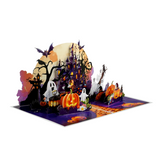 Haunted Castle Halloween Pop-Up Card – 3D Spooky Castle Greeting Card | Handmade Halloween Card, Trick-or-Treat, Party Invite &amp; Gothic Gift