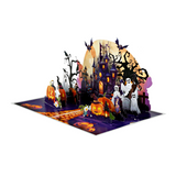 Haunted Castle Halloween Pop-Up Card – 3D Spooky Castle Greeting Card | Handmade Halloween Card, Trick-or-Treat, Party Invite &amp; Gothic Gift
