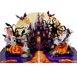 Haunted Castle Halloween Pop-Up Card – 3D Spooky Castle Greeting Card | Handmade Halloween Card, Trick-or-Treat, Party Invite &amp; Gothic Gift