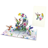 Hummingbird on flowers 3D Card