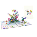 Hummingbird on flowers 3D Card