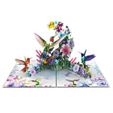 Hummingbird on flowers 3D Card