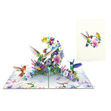 Hummingbird on flowers 3D Card