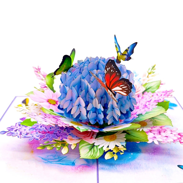 Hydrangea Butterflies 3D Card