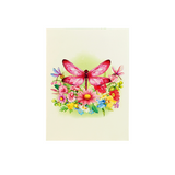 Dragonflies Floral Pop-Up Card – 3D Flower Greeting Card for Birthday, Anniversary, Thank You, and Special Occasions