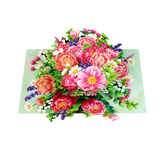 Peonies Pop-Up Card – 3D Floral Greeting Card for Birthday, Thank You, Anniversary &amp; Special Occasions