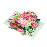 Peonies Pop-Up Card – 3D Floral Greeting Card for Birthday, Thank You, Anniversary &amp; Special Occasions