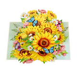 Sunflowers Butterflies Pop-Up Card – 3D Floral Greeting Card for Birthday, Thank You, Anniversary &amp; Special Occasions