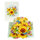 Sunflowers Butterflies Pop-Up Card – 3D Floral Greeting Card for Birthday, Thank You, Anniversary &amp; Special Occasions