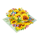 Sunflowers Butterflies Pop-Up Card – 3D Floral Greeting Card for Birthday, Thank You, Anniversary &amp; Special Occasions