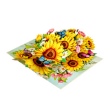 Sunflowers Butterflies Pop-Up Card – 3D Floral Greeting Card for Birthday, Thank You, Anniversary &amp; Special Occasions