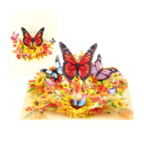 Mixed Butterflies Floral Pop-Up Card – 3D Flower Greeting Card for Birthday, Thank You, Anniversary &amp; Special Occasions