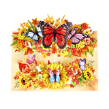 Mixed Butterflies Floral Pop-Up Card – 3D Flower Greeting Card for Birthday, Thank You, Anniversary &amp; Special Occasions