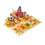 Mixed Butterflies Floral Pop-Up Card – 3D Flower Greeting Card for Birthday, Thank You, Anniversary &amp; Special Occasions