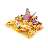 Mixed Butterflies Floral Pop-Up Card – 3D Flower Greeting Card for Birthday, Thank You, Anniversary &amp; Special Occasions