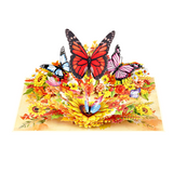 Mixed Butterflies Floral Pop-Up Card – 3D Flower Greeting Card for Birthday, Thank You, Anniversary &amp; Special Occasions