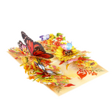 Mixed Butterflies Floral Pop-Up Card – 3D Flower Greeting Card for Birthday, Thank You, Anniversary &amp; Special Occasions