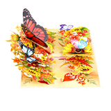 Mixed Butterflies Floral Pop-Up Card – 3D Flower Greeting Card for Birthday, Thank You, Anniversary &amp; Special Occasions
