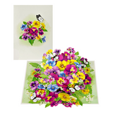 Happy Birthday Pop Up Card, Colorful Flowers and Butterflies, Beautiful, Elegant, Floral 3D Greeting Card