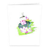 Dragonfly on Lotus Flower Card