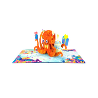 Octopus Happy birthday 3D Card